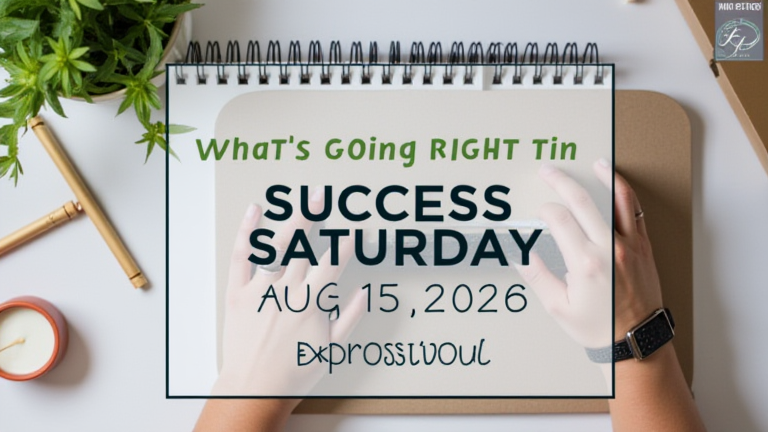 Success Saturday: What’s Going Right? Aug 15, 2026